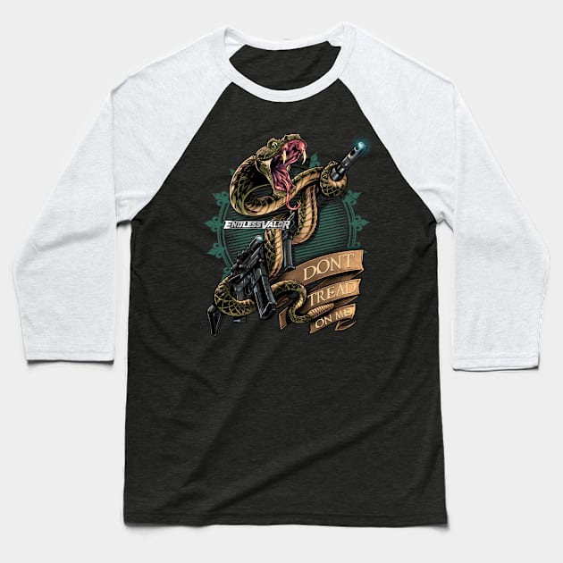 Snake and Rifle Baseball T-Shirt by FlylandDesigns